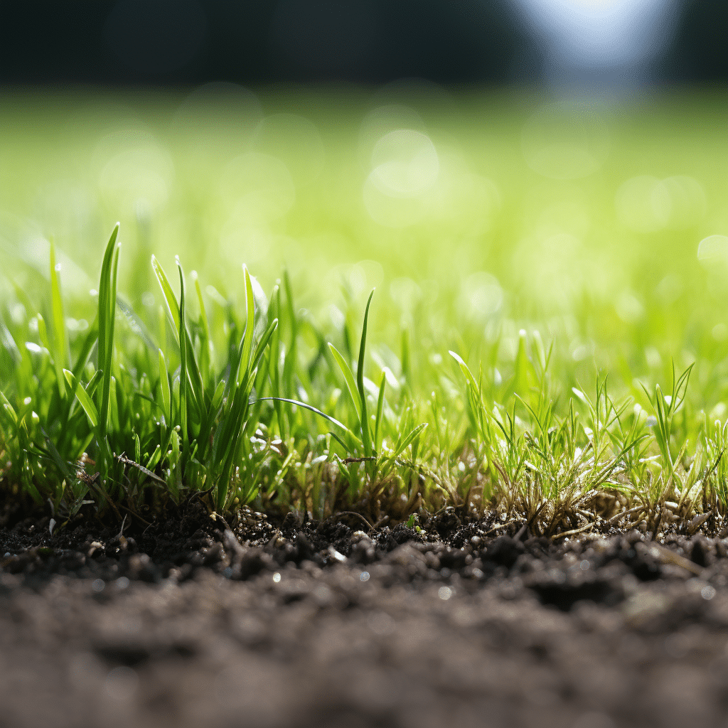 fresh lawn growth soil sunlight