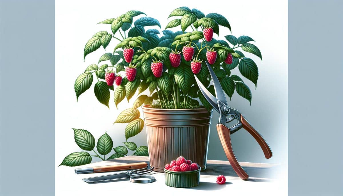 Fresh Raspberries Potted Plant Gardening Tools