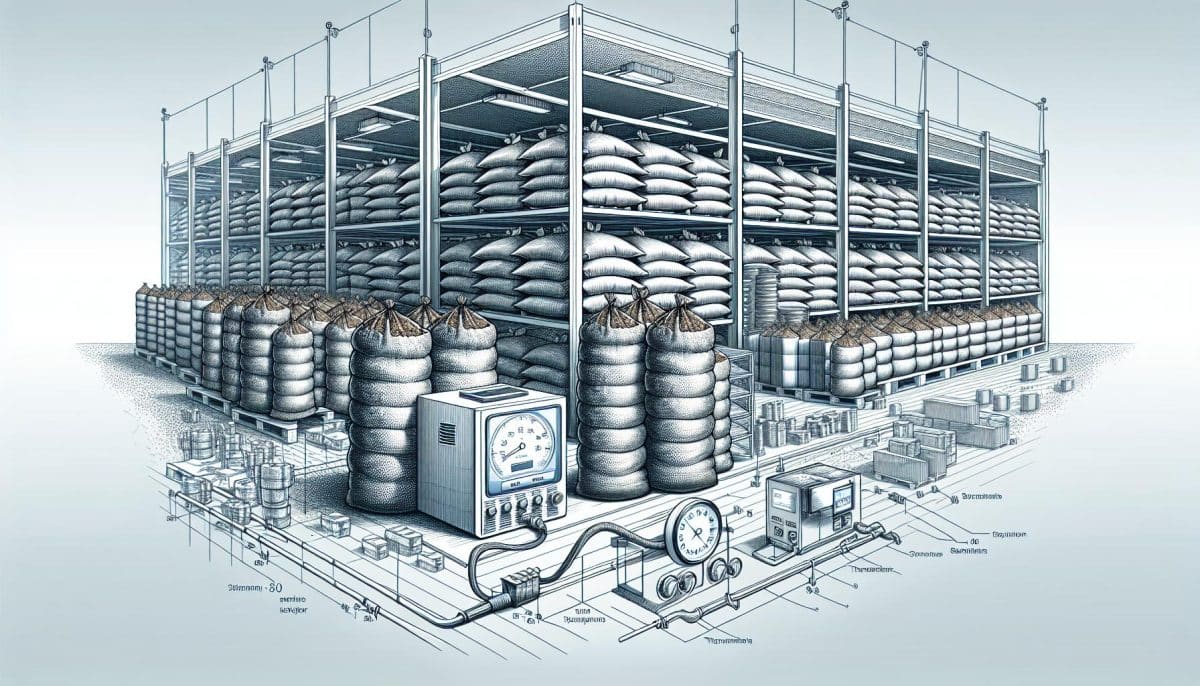 Industrial Warehouse Blueprint Illustration