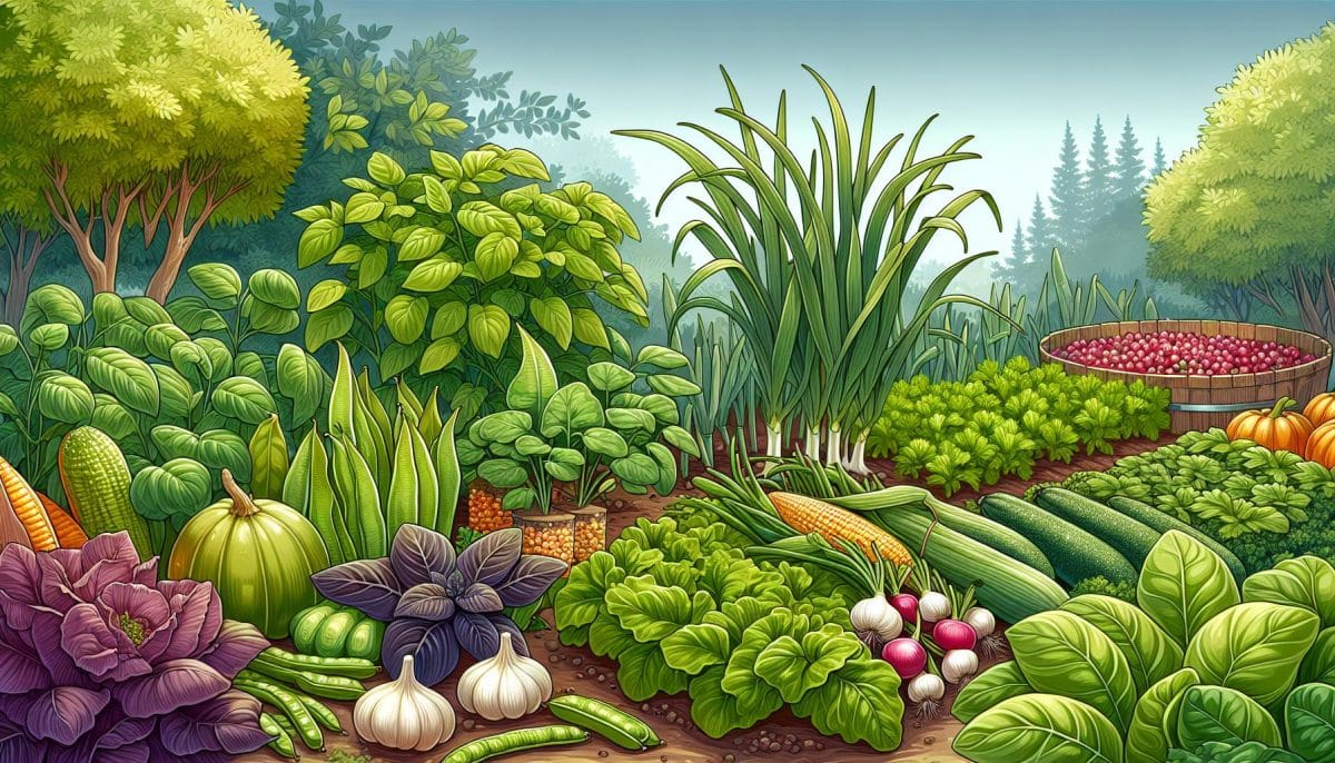 Lush Vegetable Garden Illustration