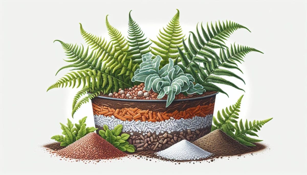 layered soil potted plant illustration