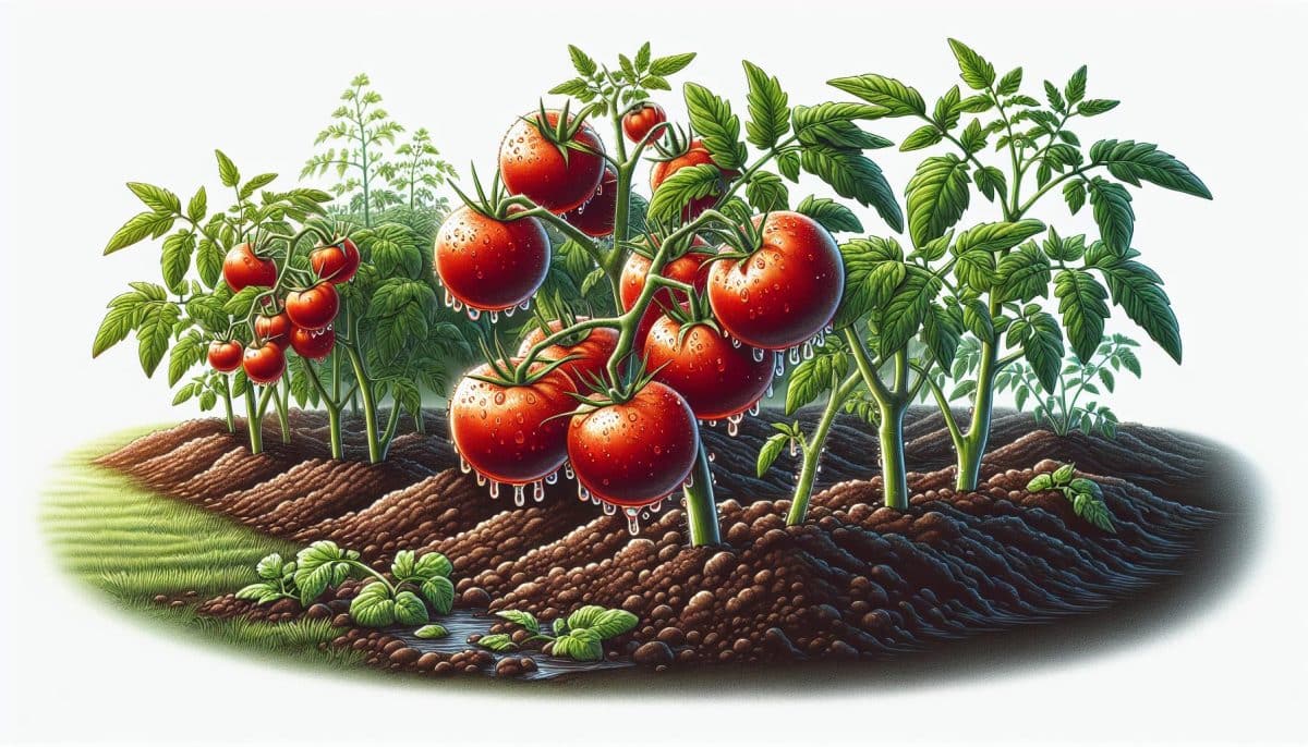 ripe tomatoes on plant garden