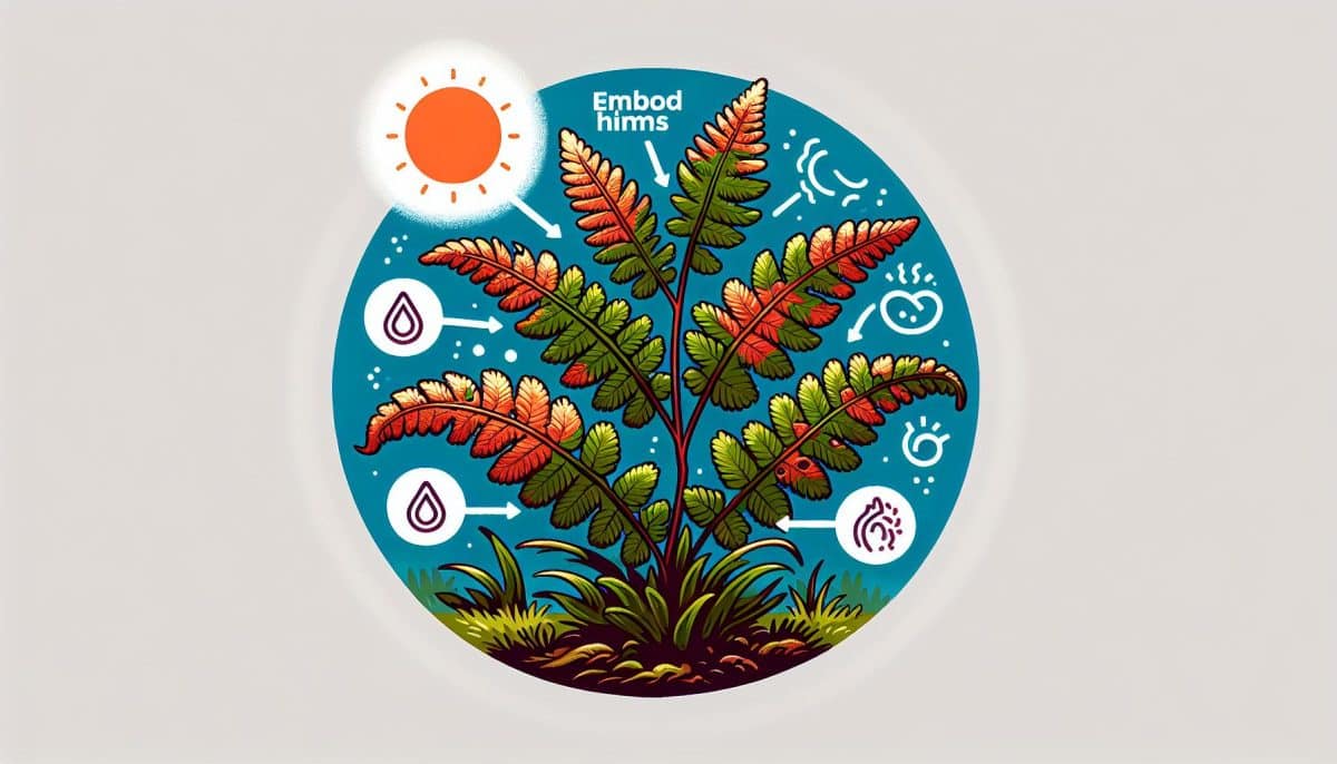 vibrant fern illustration circle design