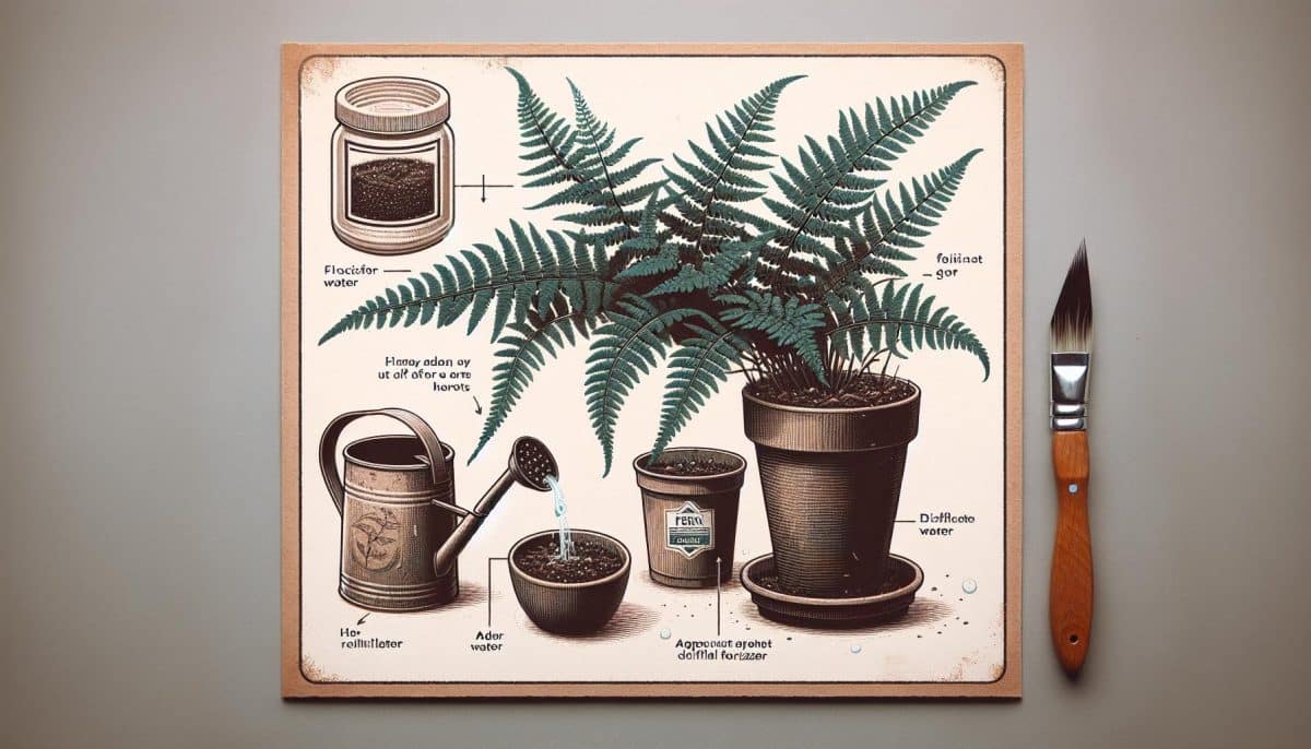 vintage gardening tools fern poster