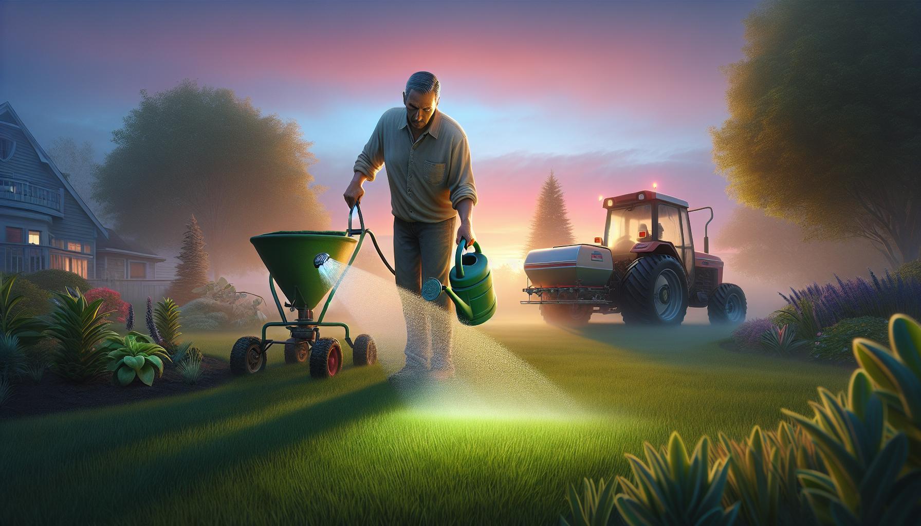 Sunset Farming Illustration