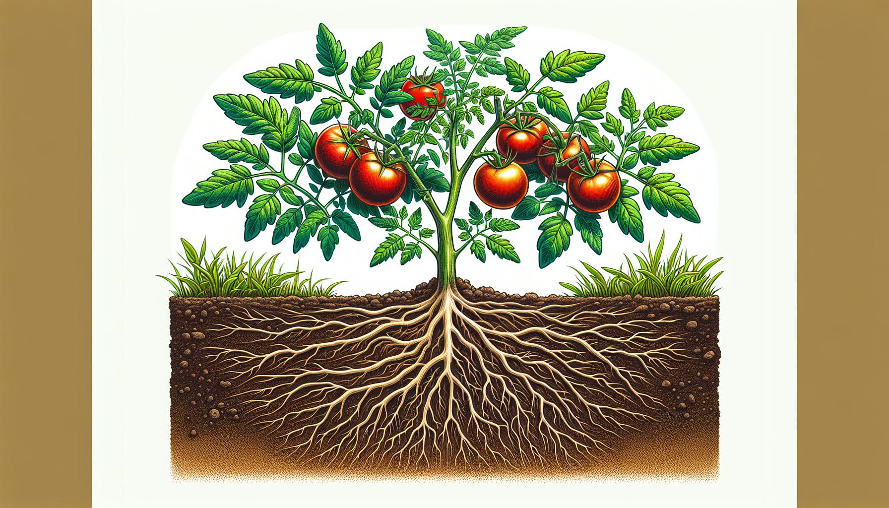 Tomato Plant Root System Illustration