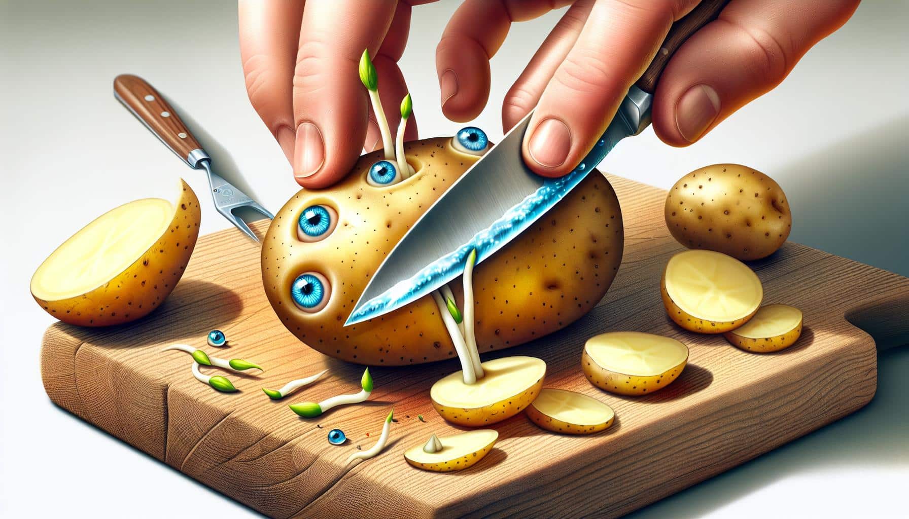 animated potato being peeled illustration