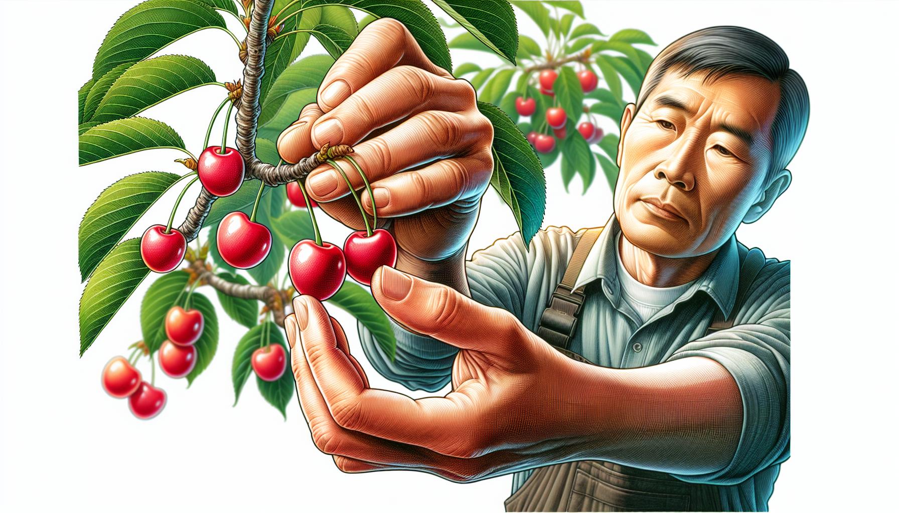 coffee harvest farmer checking beans