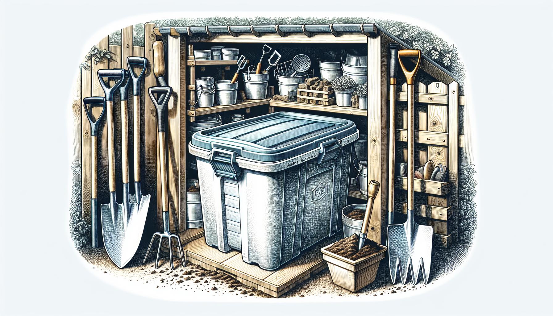 organized garden shed tools storage
