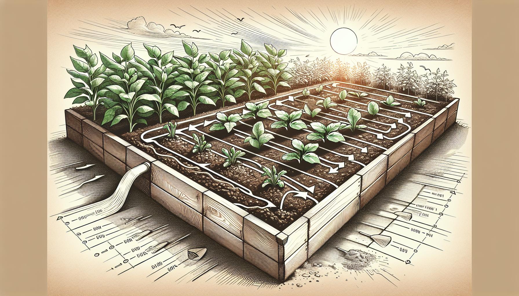 raised bed gardening illustration