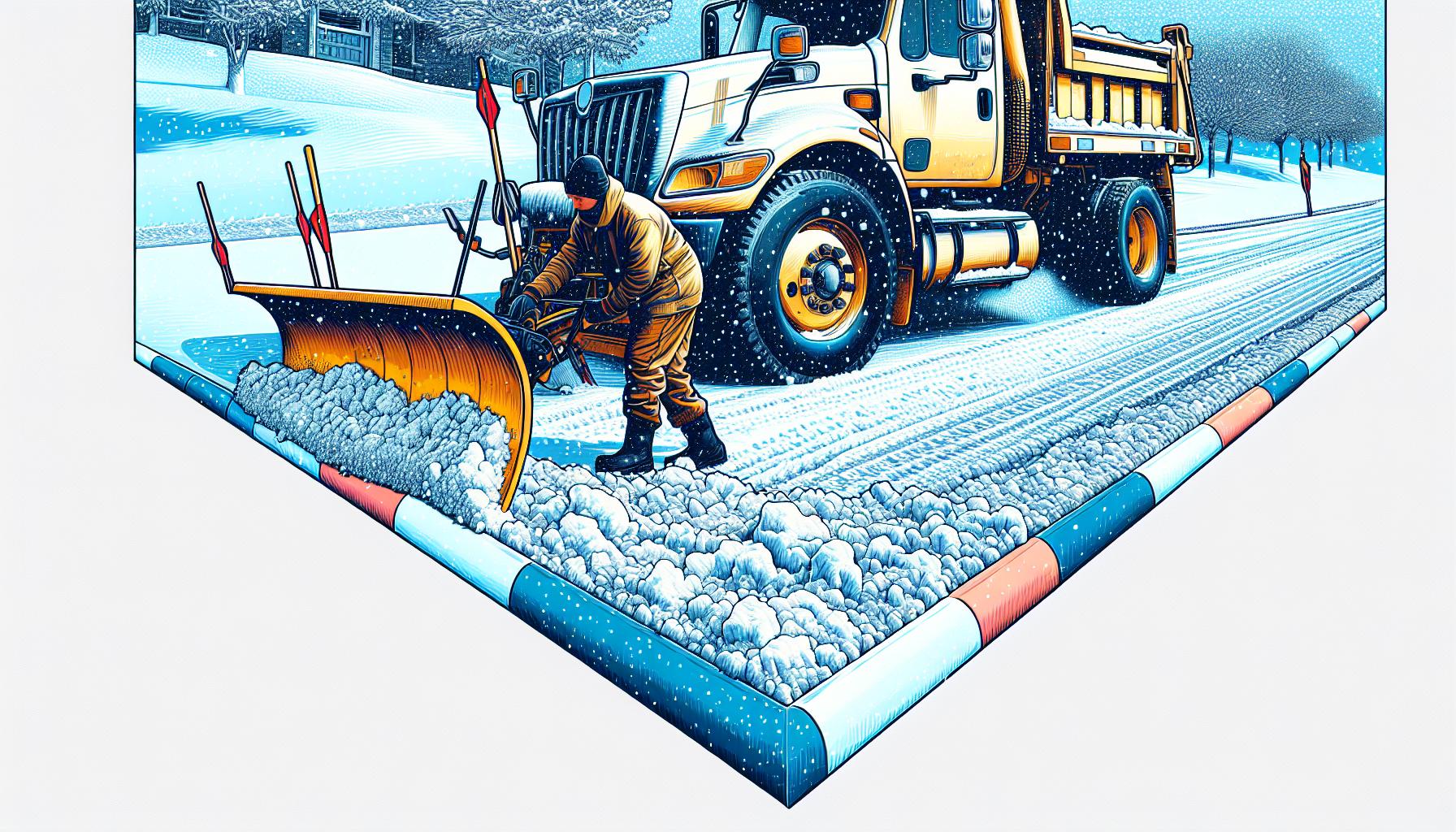 snow plow truck 3d street art