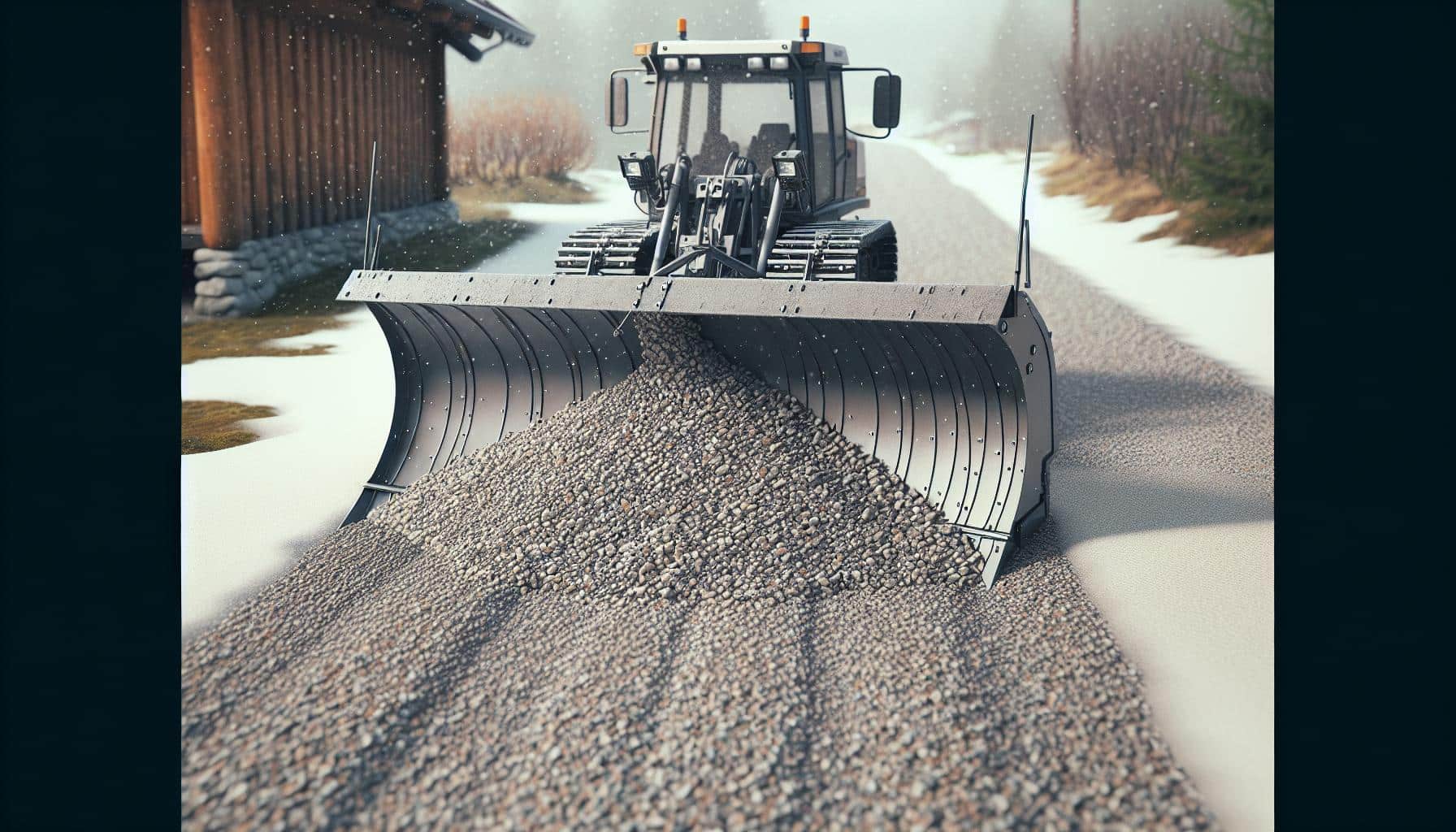 snow removal tractor clearing road