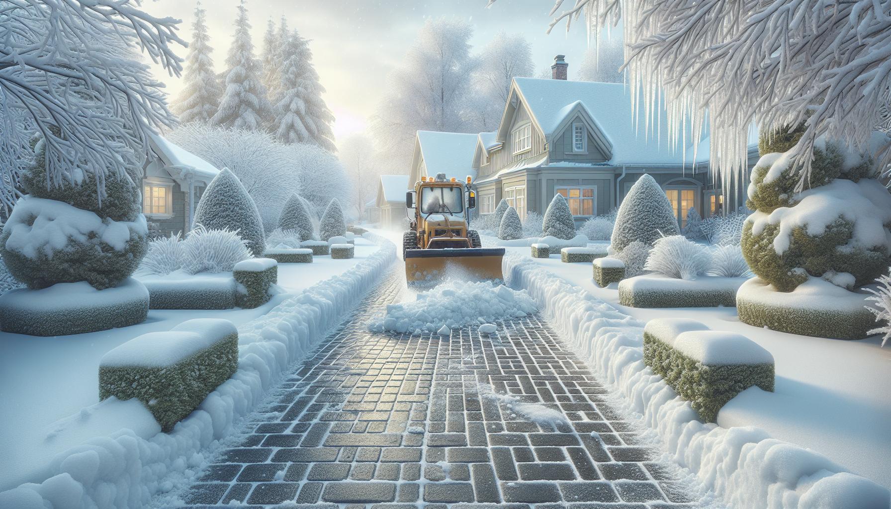 snowy village winter scene