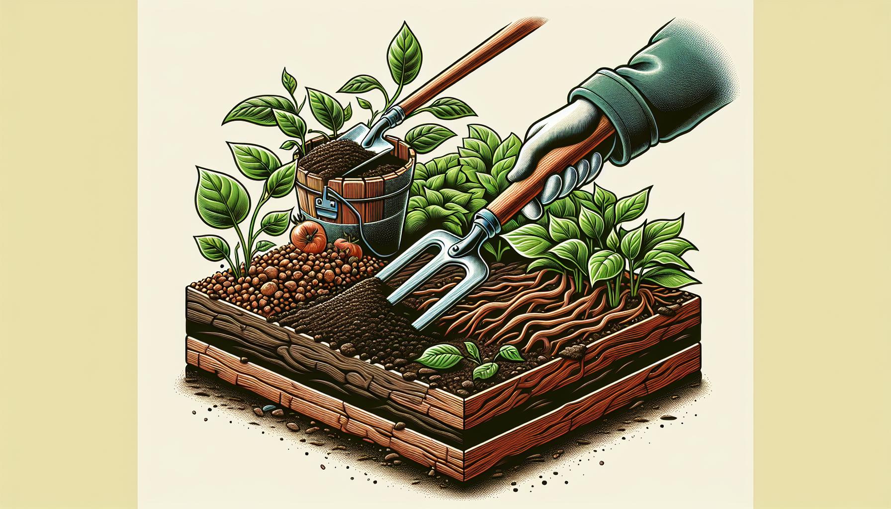 soil layers gardening concept