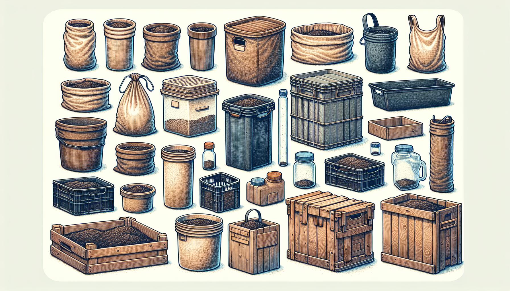 variety of containers and baskets