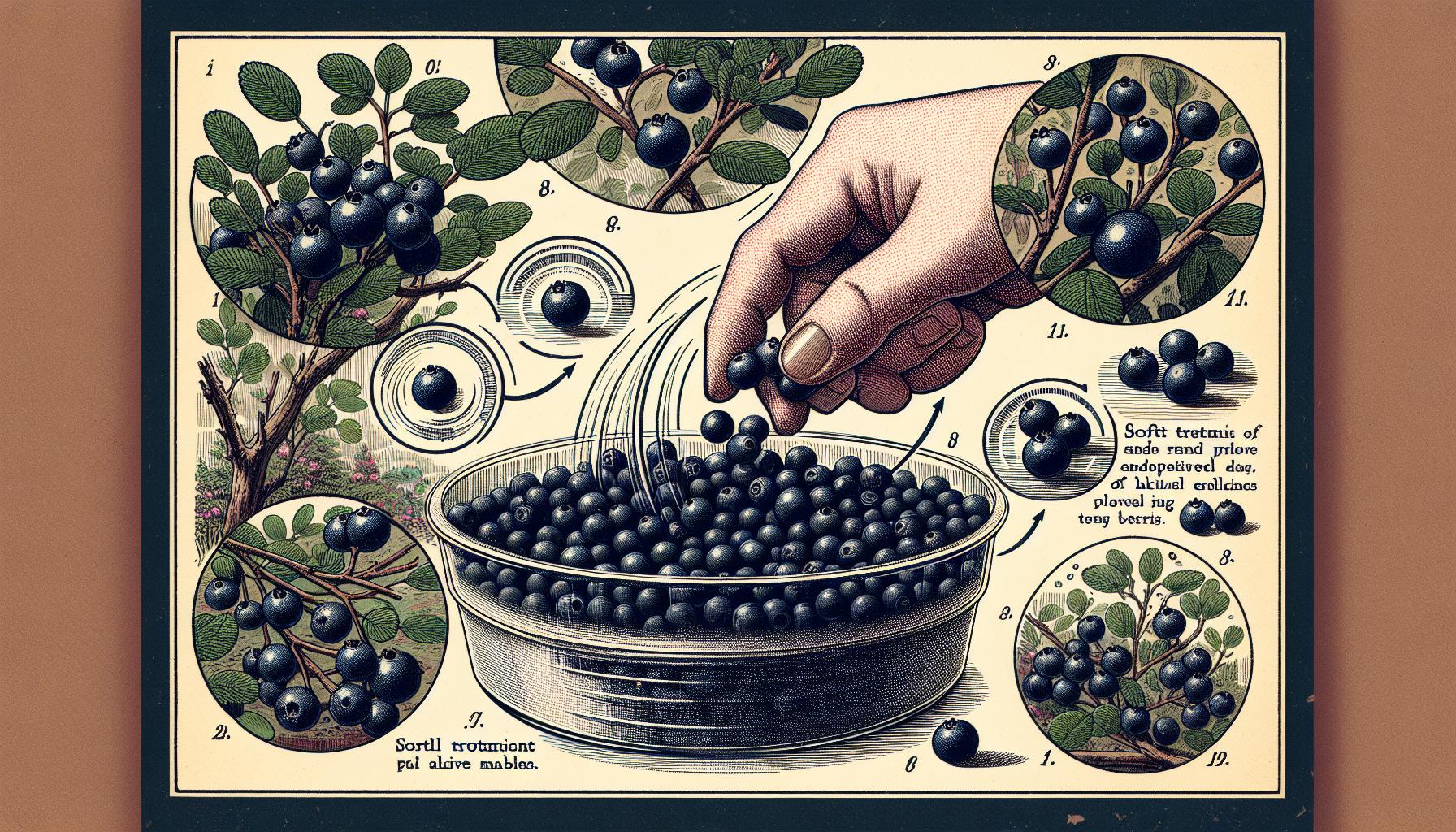 vintage blueberry harvest illustration